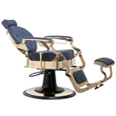 ARCHIE GOLD BLEU Fauteuil Barbier - position allongée - mobilier barbier - meuble barbier - malys equipements