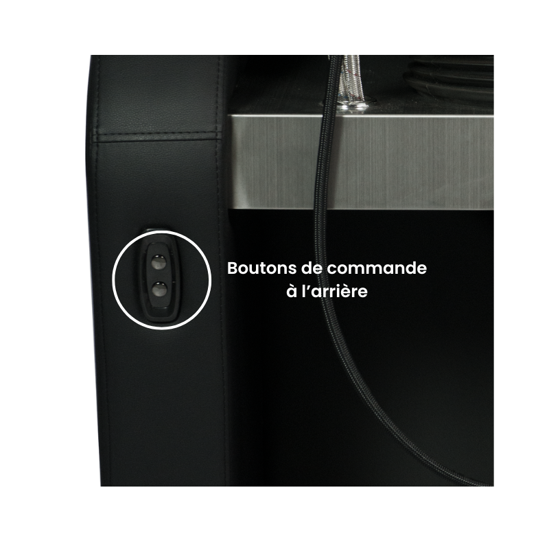 ROMA RELAX VIBROMASSAGE Bac Shampoing pour salon de coiffure - boutons de commandes - mobilier coiffure - meuble coiffure - malys equipements