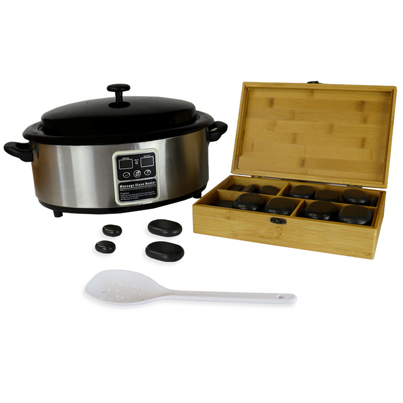 Kit 64 pietre calde da massaggio e dispositivo da 6 litri