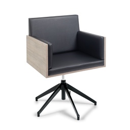 [TK-401013P-B33-L49] Silla de manicura AMBROS (Colores de recubrimiento: B33 Negro, Colores laminados: PL49 - roble)