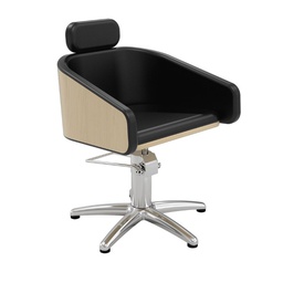 [MRP-ALYA-BF-BLACK] ALYA BLACK Kappersstoel (Haardresserende fauteuilbasis: inox stervoorbasis, Coating: Noir)