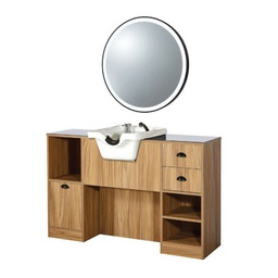 [MRP-OKE7BR-WH] OKE 7 BR Toeletta con lavabo - Legno chiaro (Colore del lavabo: Bacino Bianco)