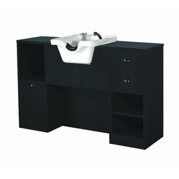 [MRP-OKE-4-98-W] OKE 4 98 Toilette da barbiere - Legno nero (Colore del lavabo: Bacino Bianco)