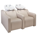  ALBA SOFA Portashampoo 2 posti - (Colore del lavabo: Bianco, Couleur de revêtement: P3 - Crème)