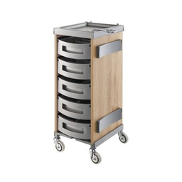 KING WOOD Carrello da colorare e riporre in rovere chiaro