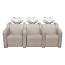  ALBA SOFA RELAX 3-seater wash unit - (Color of the basin: White, Couleur de revêtement: P3 - Crème)