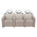  ALBA SOFA RELAX VIBROMASSAGE 3-zits shampoobakje  (Bekken: Blanc, Couleur de revêtement: P3 - Crème)