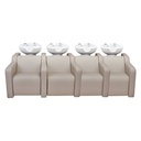  ALBA SOFA VIBROMASSAGE 4-seater wash unit  (Color of the basin: White, Couleur de revêtement: P3 - Crème)